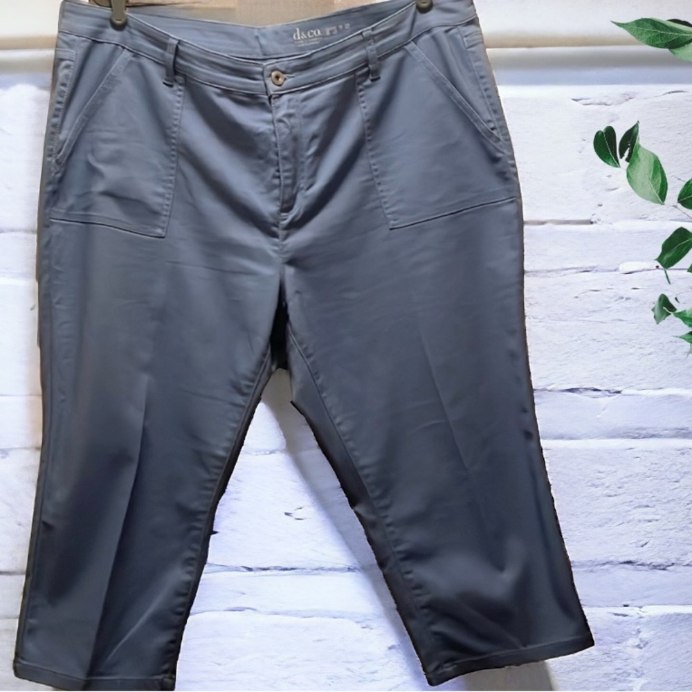 Denim &Co. Capri/Crop pants size 20W blue color porkchop pockets in front